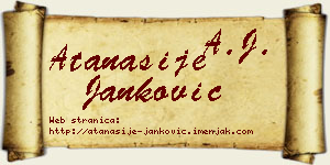 Atanasije Janković vizit kartica